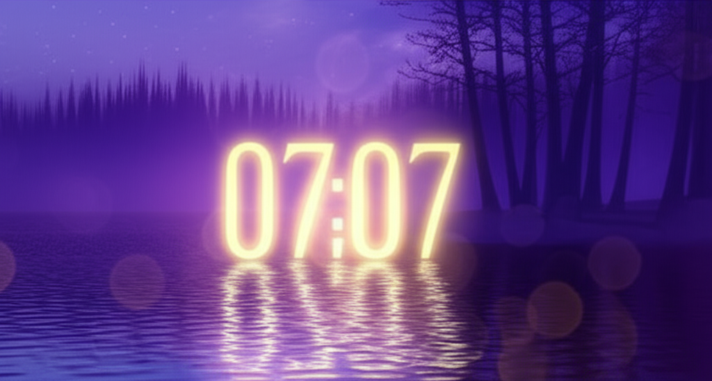 Светящиеся цифры 0707 на мистическом фоне — 0707 ангельская нумерология