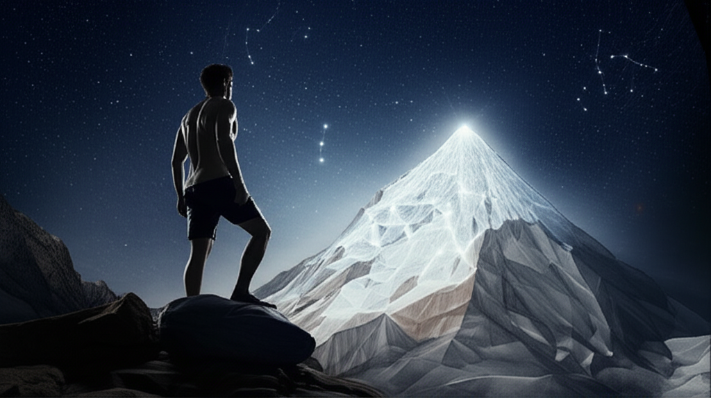 Символическое изображение качеств, которыми обладает 12 января знак зодиака мужчина-Козерог.