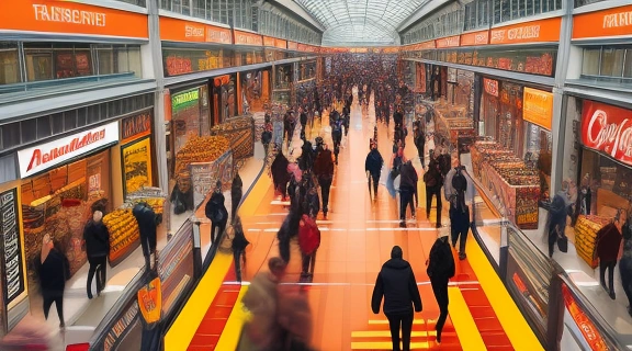 Покупатели с энтузиазмом выбирают товары во время распродажи, иллюстрирующей понятие Активный шопинг ноябрь.