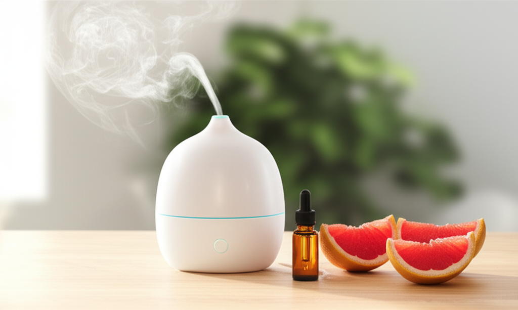 Эффективная ароматерапия для похудения с диффузором и эфирным маслом грейпфрута.