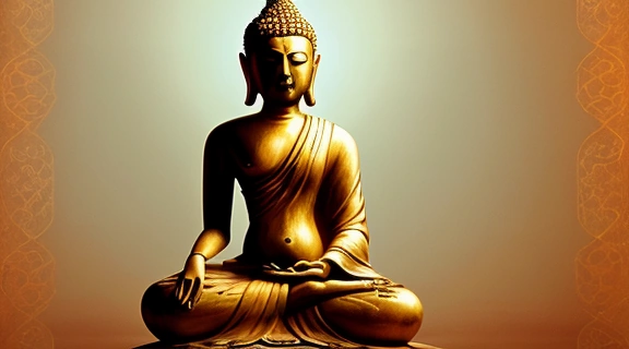 Символы различных мировых религий, включая Буддизм и другие религии, гармонично объединены в одной композиции на фоне заката.