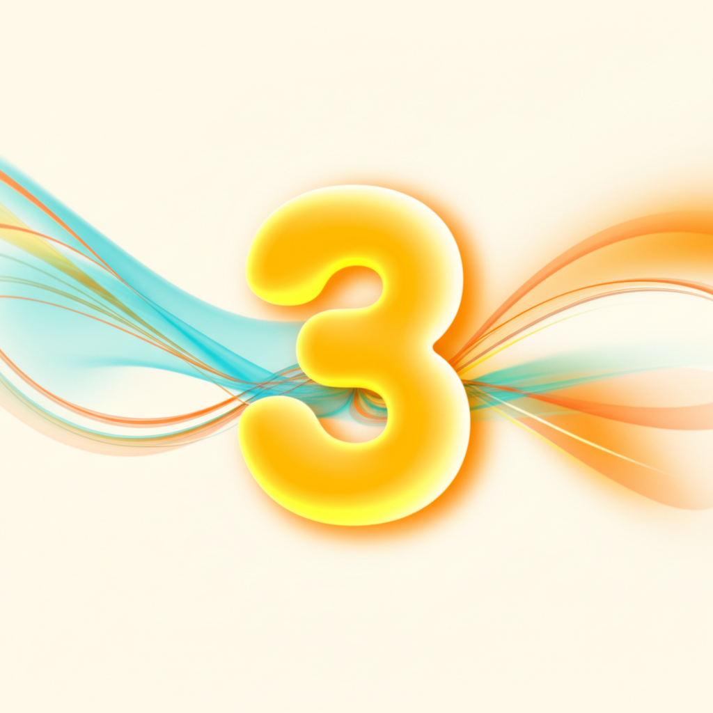 Абстрактная иллюстрация, символизирующая творчество и общение, где центральным элементом выступает число души 3.