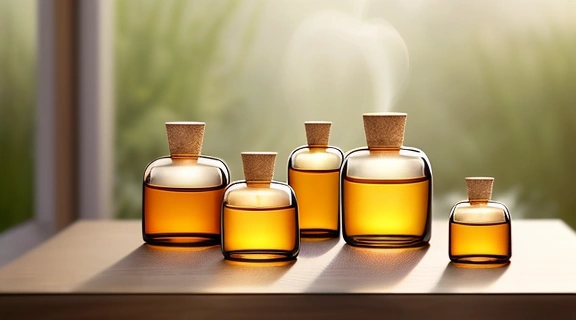 Натюрморт с эфирными маслами и диффузором, демонстрирующий, что такое ароматерапия и ее природную основу.
