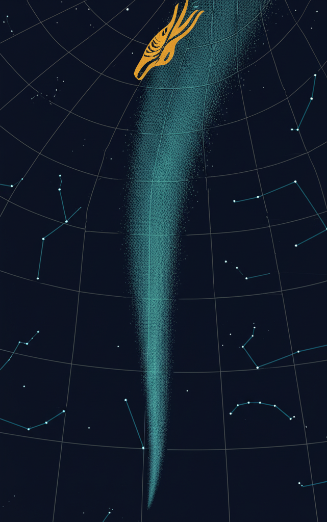 Астрологическая карта, иллюстрирующая что такое южный узел в виде хвоста дракона