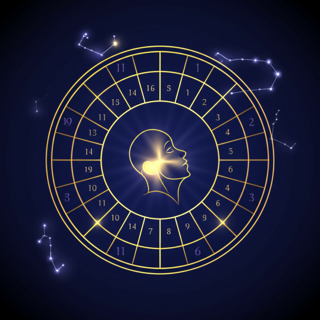 Схематичное изображение круга, иллюстрирующее дома в натальной карте.