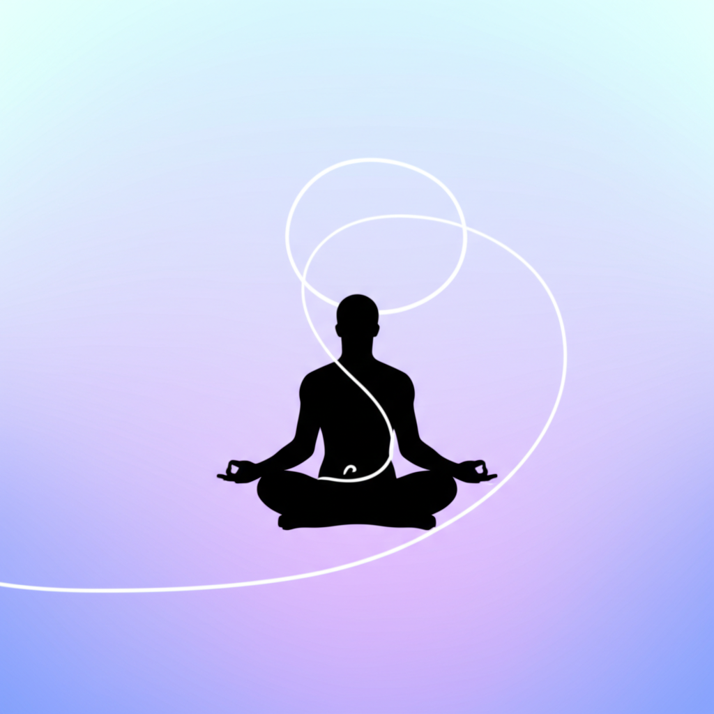 Человек в спокойной позе, иллюстрирующий советы управление стрессом.