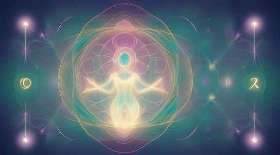 Мистическая иллюстрация, связывающая мир снов и чисел, символизирующая процесс Нумерологии сновидений и глубокого самопознания