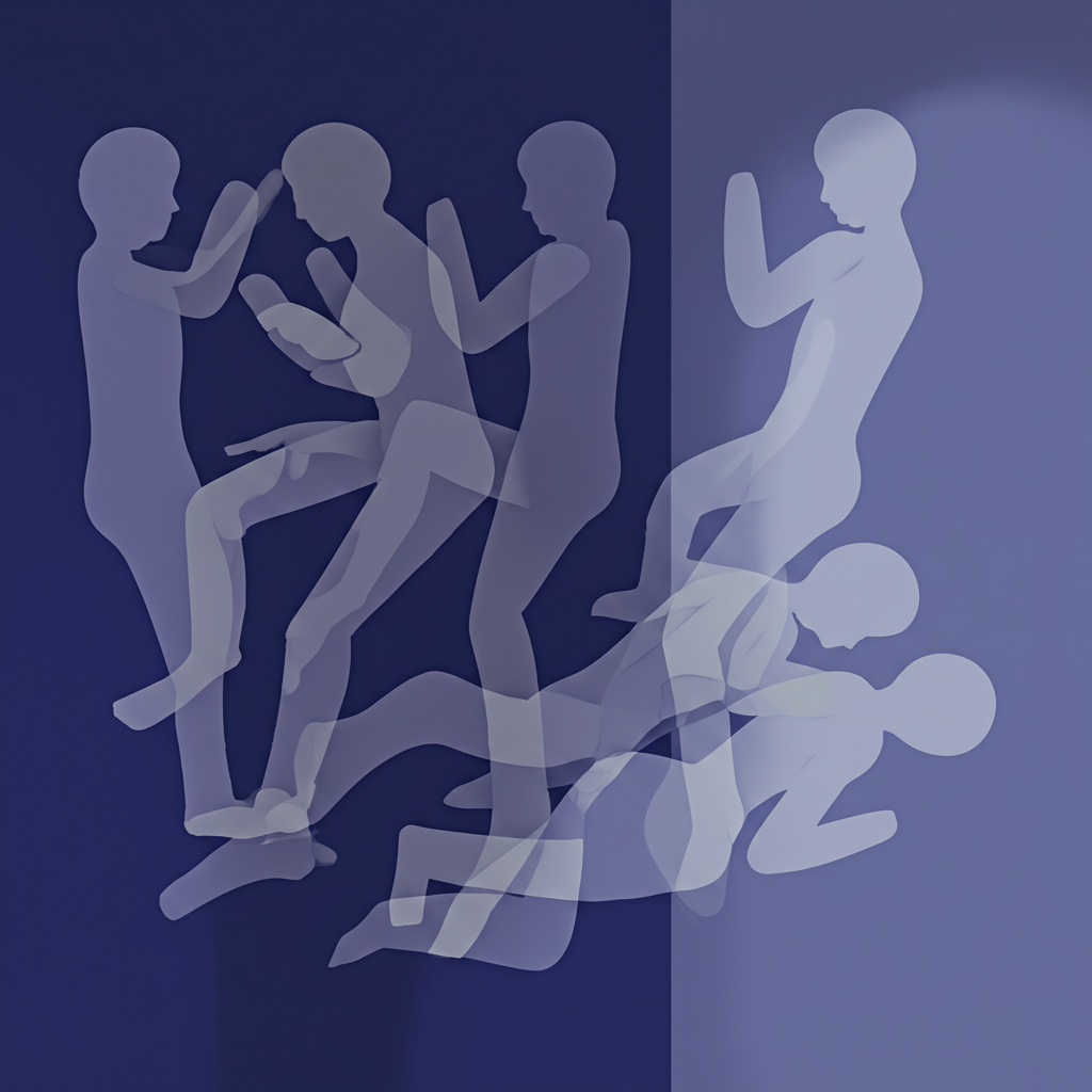 Схематичное изображение основных положений тела, раскрывающее характер человека позы во сне.