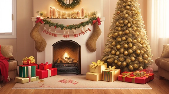 Радостные люди обмениваются тщательно выбранными идеями для новогодних подарков в уютной праздничной обстановке.