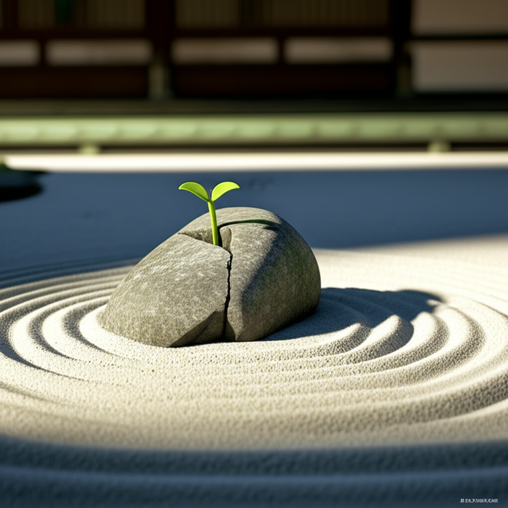 Глубокий смысл, который несут японские пословицы и поговорки, на примере ростка, пробивающегося сквозь камень.