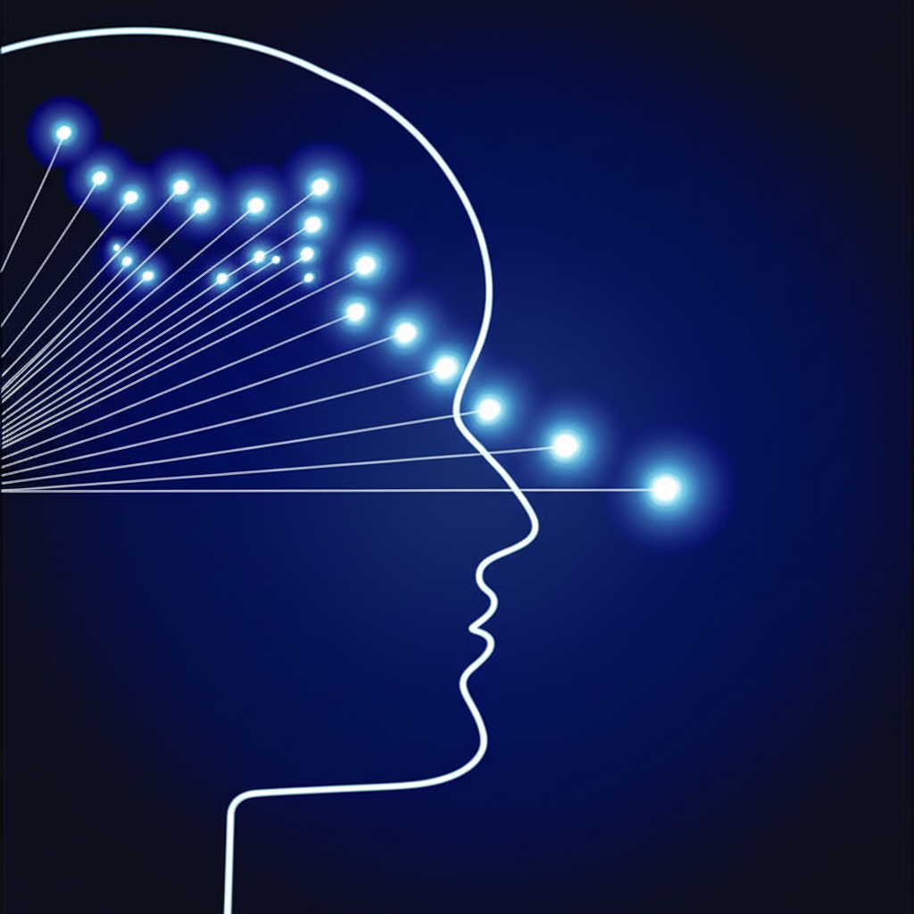 Человек анализирует данные, чтобы понять, как научиться предсказывать будущее.