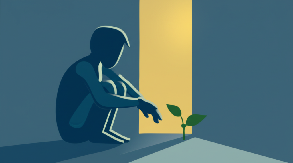 Символическое изображение, которое показывает, как открыться людям и найти внутренний свет.