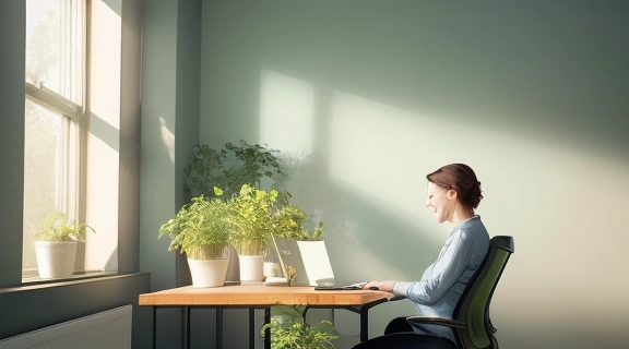 Человек, находящий радость в работе, демонстрирует, как полюбить работу и быть продуктивным.