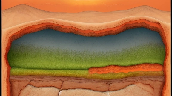 Схематичное изображение Земли с геотермальной электростанцией и тепловым насосом, демонстрирующее, как можно Получить энергию из земли для электрогенерации и отопления.