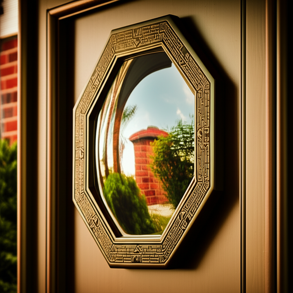 Правильно использовать зеркало багуа, размещенное над входной дверью дома.