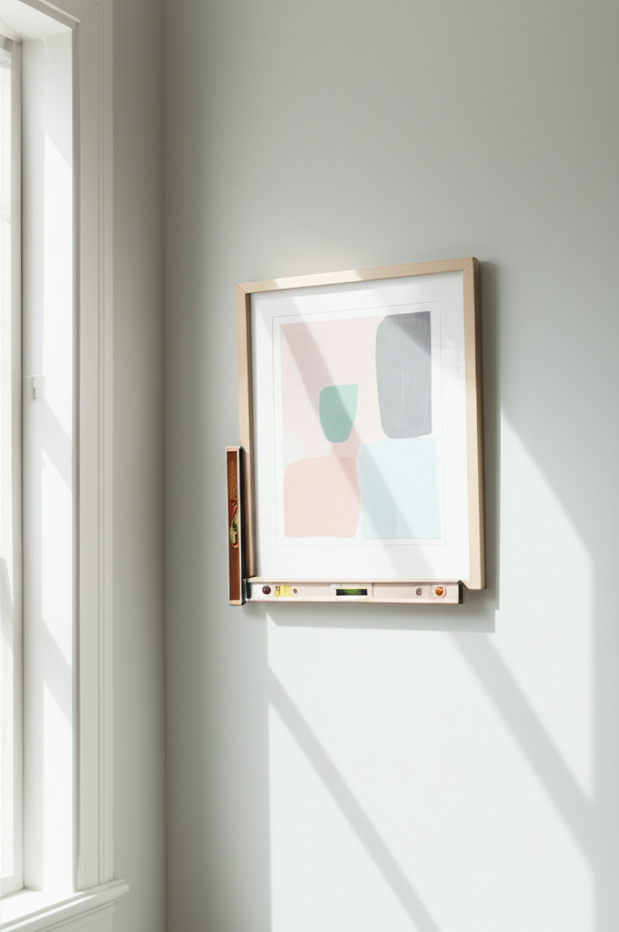 Инструкция, как правильно повесить картину на стену с помощью строительного уровня