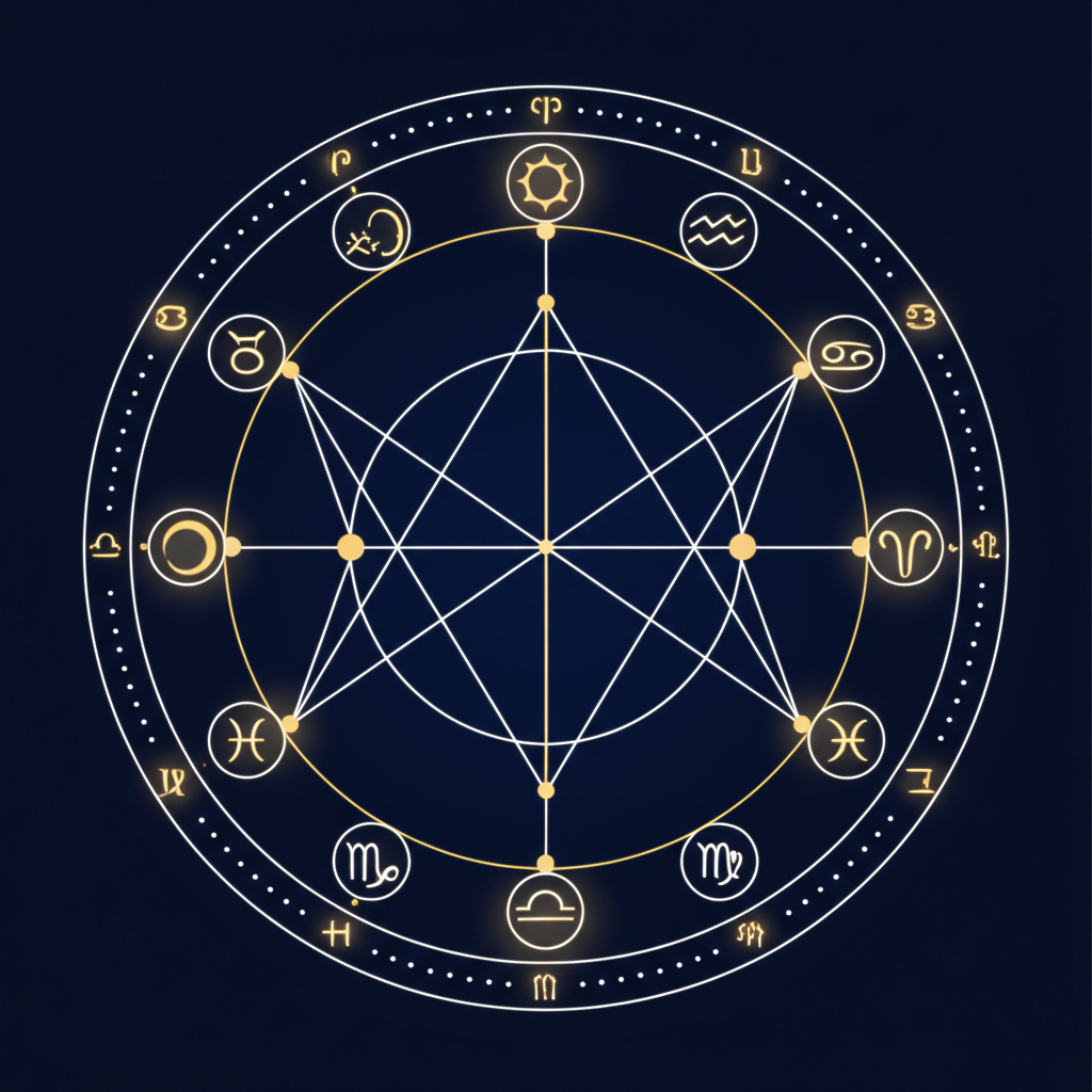 Стилизованная космограмма, чтобы рассчитать натальную карту по дате рождения онлайн