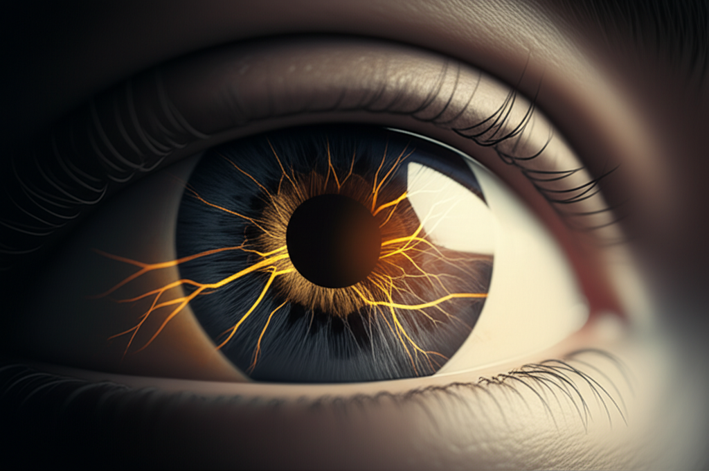 Абстрактная иллюстрация, показывающая, как развивать дар предвидения через глубокую концентрацию и внутреннее видение.