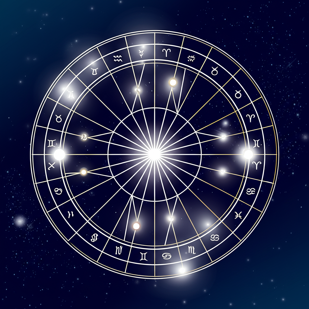 Стилизованная натальная карта, которую можно использовать, чтобы рассчитать гороскоп онлайн