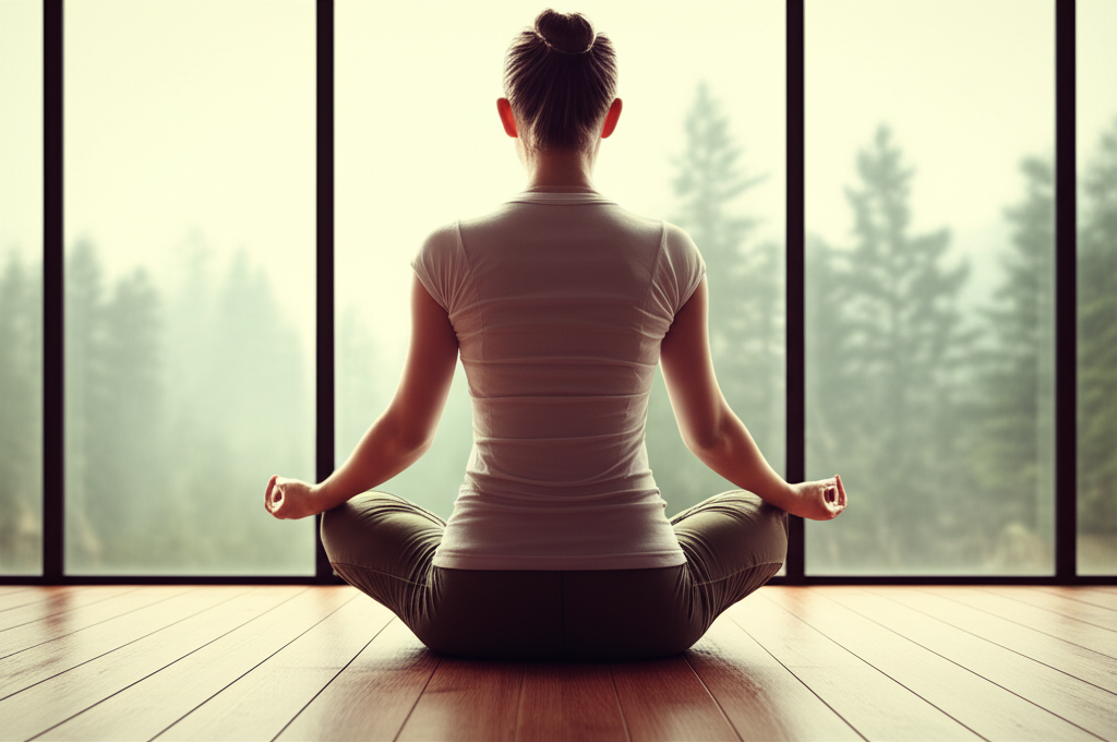 Спокойная обстановка, которая показывает, как справиться со стрессом через медитацию и расслабление.
