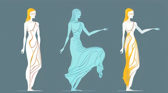 Четыре стилизованные фигуры, изображающие различные типы темперамента, помогают понять, какой у вас темперамент, и раскрыть индивидуальность.