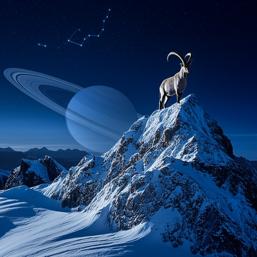 Символическое изображение знака зодиака, иллюстрирующее Козерог дата рождения.