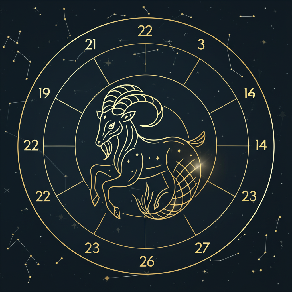 Символическое изображение знака зодиака, иллюстрирующее козерог даты рождения