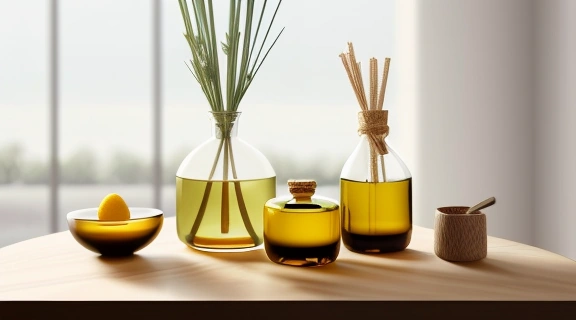 Коллекция эфирных масел и растений, символизирующая красоту в ароматерапии