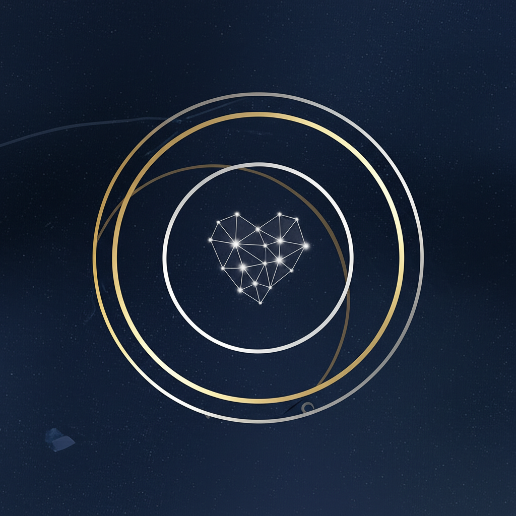 Схематичное изображение зодиакального круга и созвездий, символизирующее любовный гороскоп