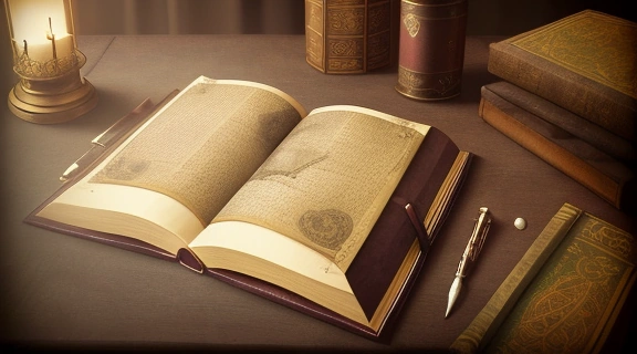 Изображение старинных карт Таро, раскрывающих Магию карт на тёмном столе с магическими атрибутами.