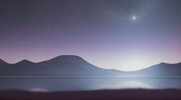 Загадочное Новолуние над ночным пейзажем, символизирующее начало нового цикла и скрытый потенциал.