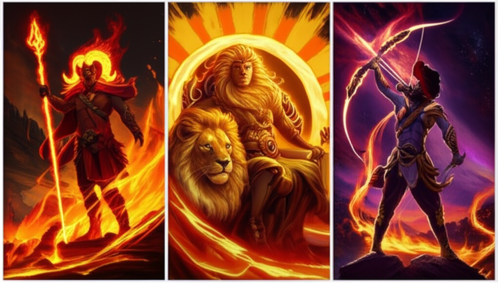 Три представителя стихии огня: Овен, Лев и Стрелец — огненные знаки зодиака это какие знаки и их символика.