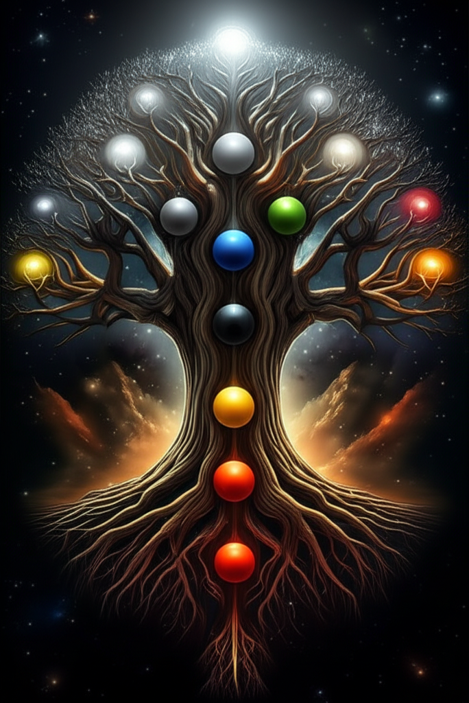 Схематическое изображение Древа Жизни, которое иллюстрирует основные понятия постулаты Каббалы.