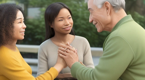 Изображение демонстрирует, как расположить к себе людей через открытое общение и позитивное взаимодействие в группе.