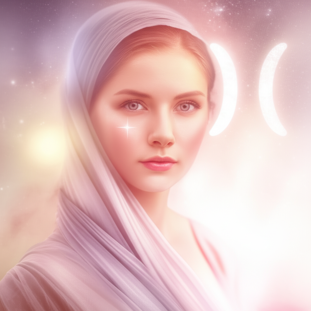 Иллюстрация, изображающая женщину в медитативном состоянии, символизирующая внутреннее преображение во время периода, когда ретроградная Венера и красота взаимосвязаны.