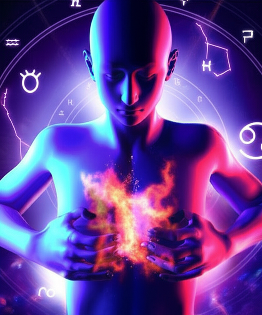 Изображение, символизирующее внутреннюю борьбу и трансформацию агрессивной энергии, когда ретроградный Марс в натальной карте агрессия проявляется как скрытый конфликт.