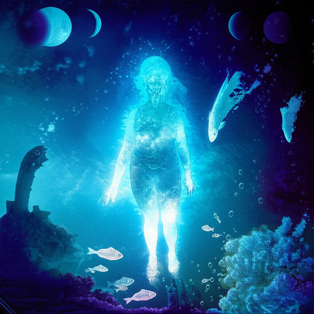 Мистический образ, символизирующий глубокое подсознание и интуицию, отражает влияние ретроградного Нептуна в Рыбах.
