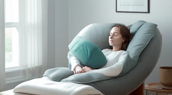 Изображение человека, мирно спящего в комфортной обстановке, демонстрирующее, как сиеста подарит здоровье и заряд бодрости для продуктивного дня.