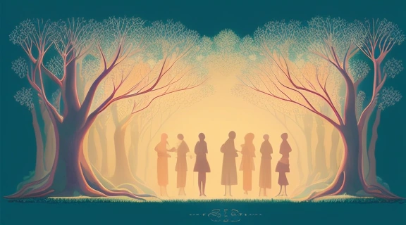 Иллюстрация, символизирующая гармоничное сочетание имен с отчествами и их влияние на личность человека.