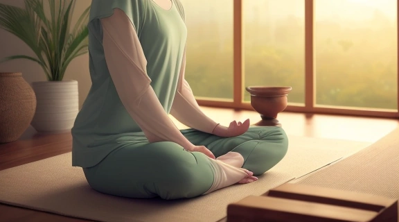 Человек медитирует в тишине, погружаясь в практику, демонстрируя суть Созерцательная традиция йоги.