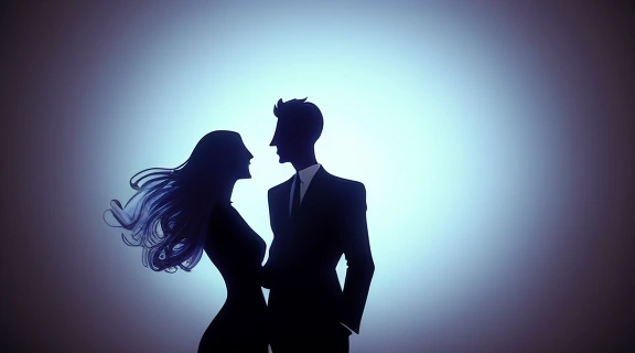 Иллюстрация, символизирующая внутреннюю борьбу человека, испытывающего страх успеха или синдром самозванца, на фоне достижения.