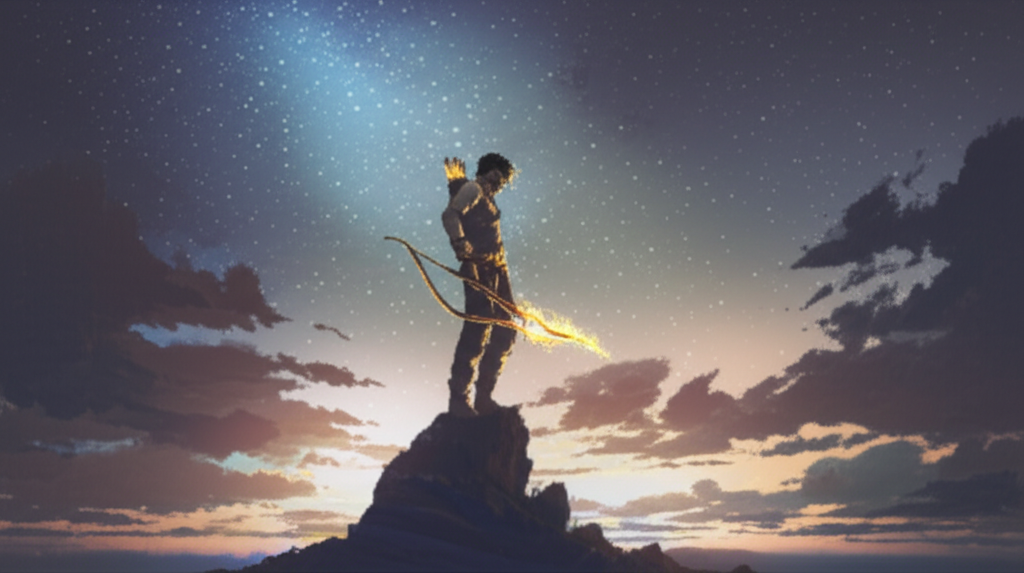 Стрелец огненный знак, символизирующий поиск приключений и безграничный оптимизм.