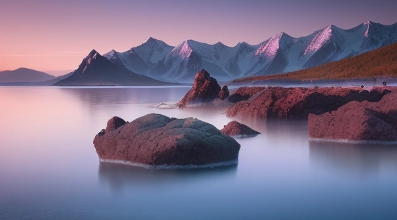 Величественный пейзаж Святое озеро байкал иркутск на закате, отражающий его мощь и красоту