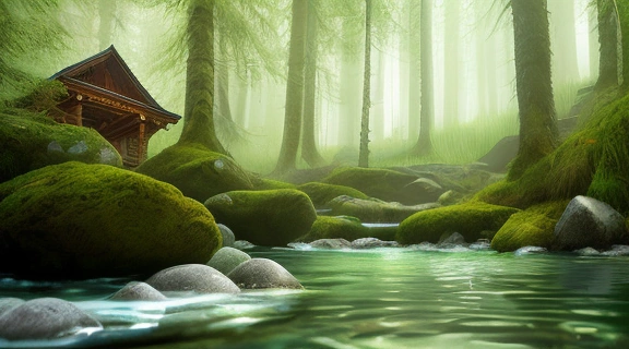 Завораживающий вид на святые источники россии, окруженные лесной зеленью.