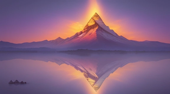 Величественный вид на гору Кайлас, окутанную туманом на рассвете, отражающую тайну горы Кайлас.