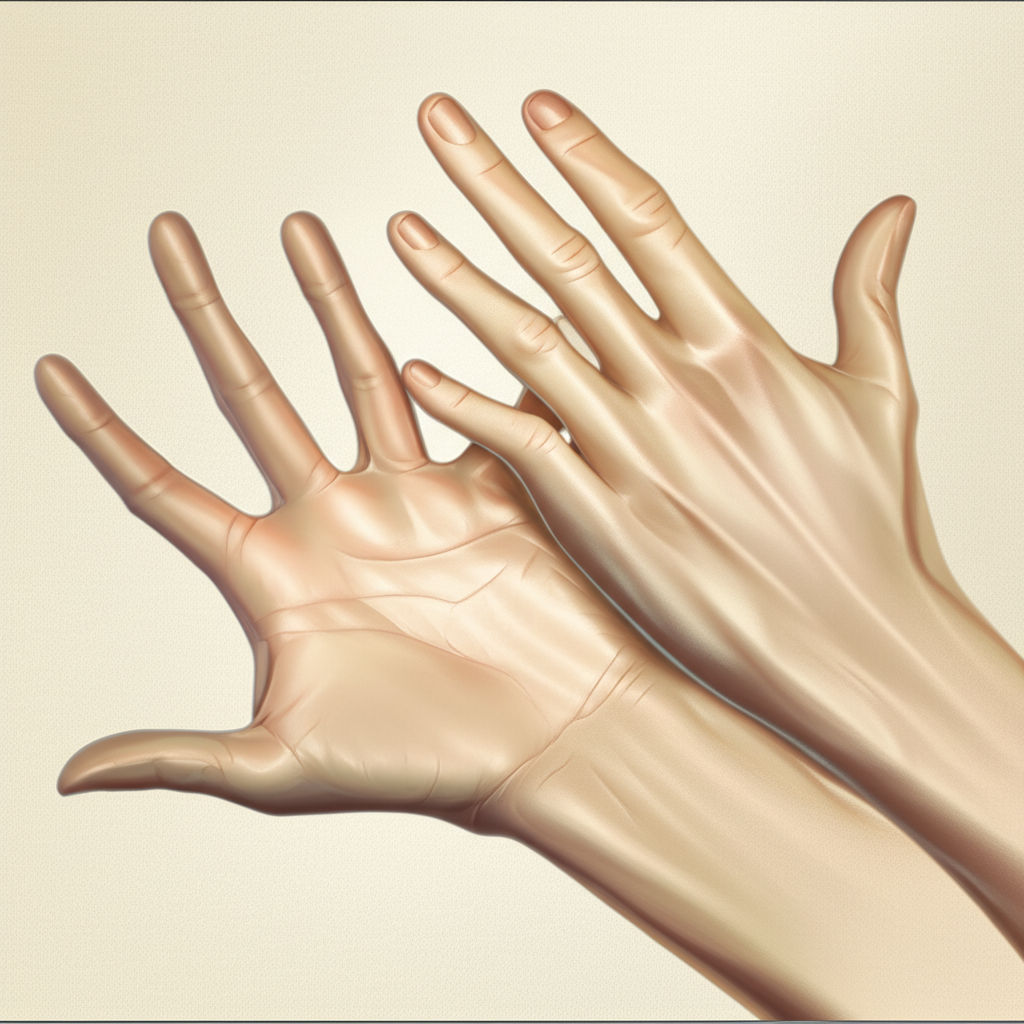 Детальное изображение, демонстрирующее различные виды рук и их уникальные формы ладоней.