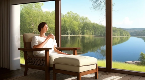 Человек, наслаждающийся моментом покоя и осознанного бытия, иллюстрируя Жизнь как отдых.