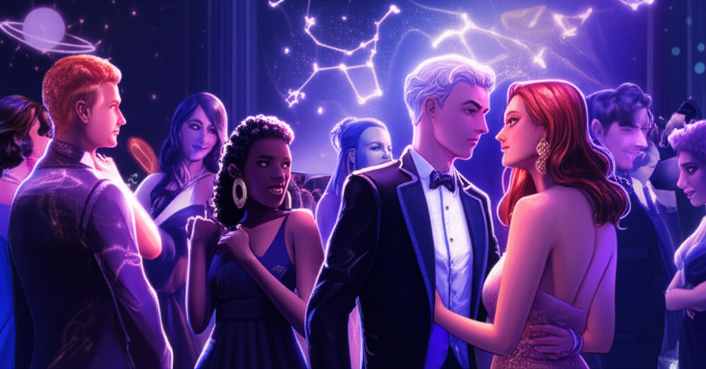 Детальная инфографика, показывающая, как флиртуют знаки зодиака в различных ситуациях.